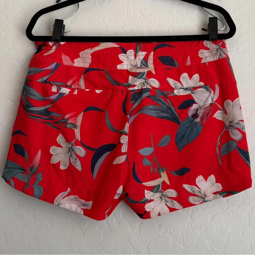 Athleta Women's Printed Hudson‎ Floral Boardshorts Red Sz 8